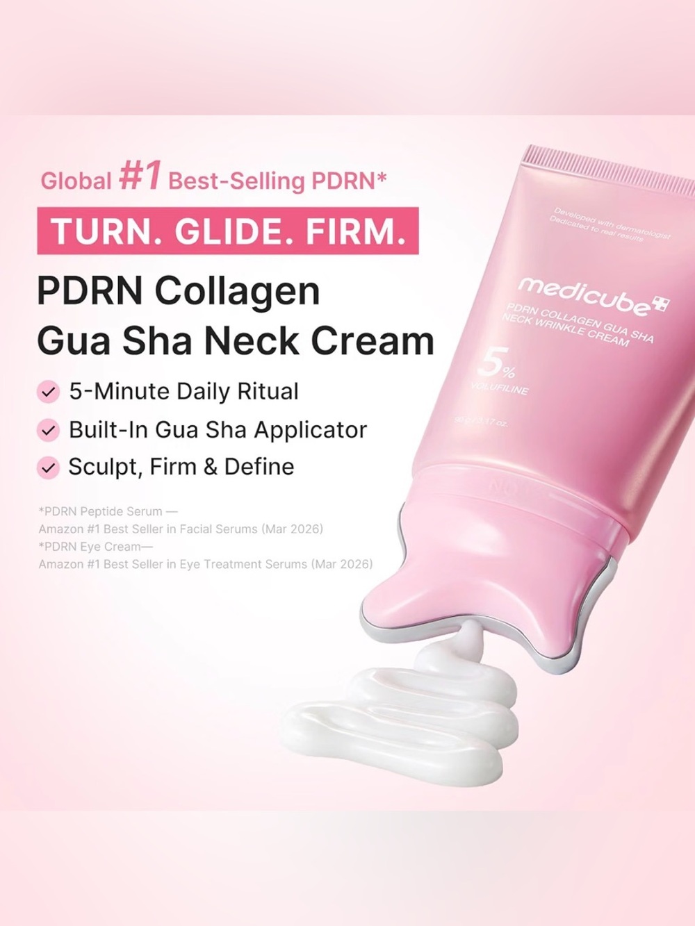 medicube PDRN Collagen Neck Wrinkle Cream with Gua Sha - $39 Retail!! - Picture 2 of 7